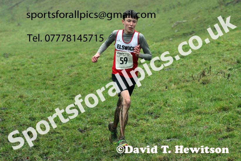 Boys under-15s, NECAA Junior Cross Country Relays, Thornley Farm, Peterlee, Saturday, December 12th. Photo: David T. Hewitson/Sports for All Pics